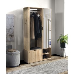 Garderoba z lustrem LIMO 100 cm – z siedziskiem lub bez, styl loftowy