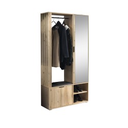 Garderoba z lustrem LIMO 100 cm – z siedziskiem lub bez, styl loftowy