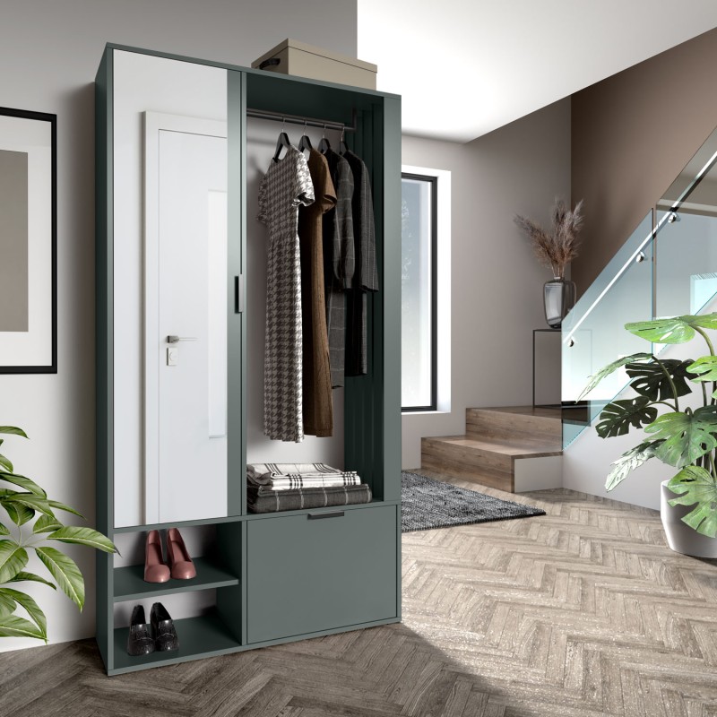 Garderoba z lustrem LIMO PLUS 100 cm – z siedziskiem lub bez