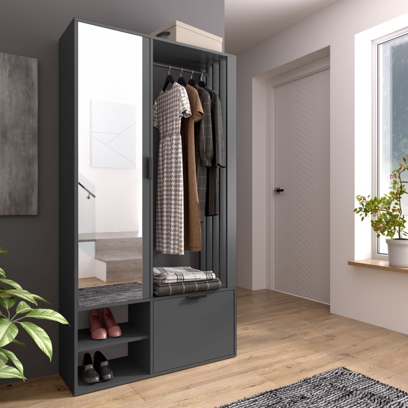 Garderoba z lustrem LIMO PLUS 100 cm – z siedziskiem lub bez