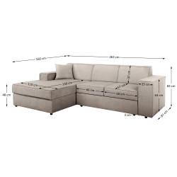 Narożnik z funkcją spania PEDRO – nowoczesny, wygodny, praktyczny