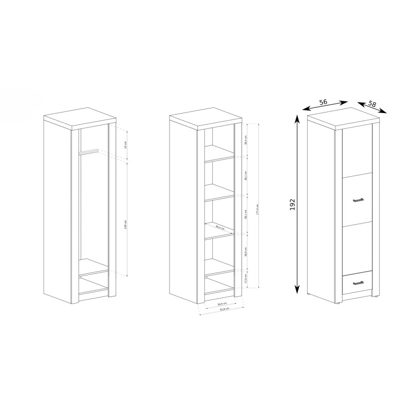 Szafa jednodrzwiowa POLIS – nowoczesna i funkcjonalna