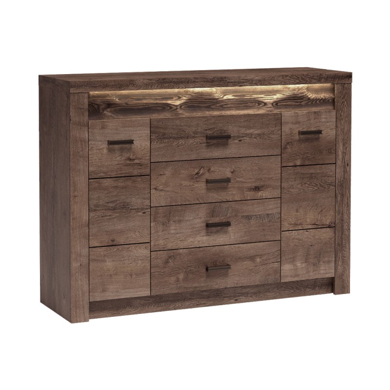 Komoda POLIS – pojemna komoda z 4 szufladami i 2 szafkami