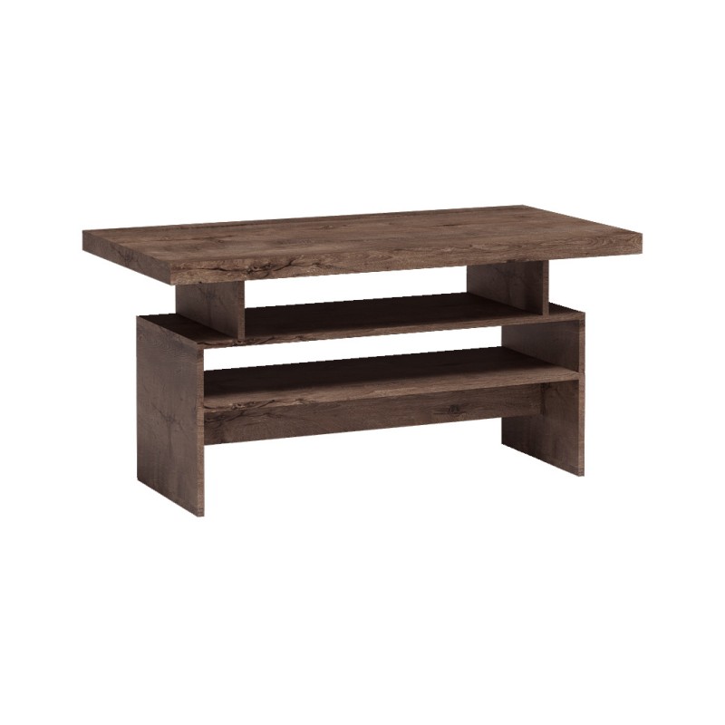 Ława POLIS 120 × 60 cm – nowoczesny stolik kawowy z półkami