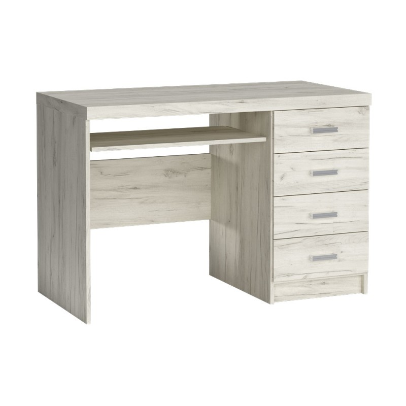 Biurko POLIS – nowoczesne biurko z 4 szufladami i półką