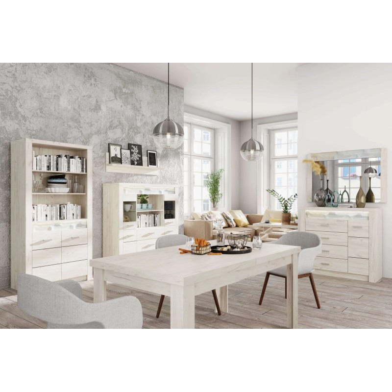 Łóżko POLIS – nowoczesne łóżko 160×200 cm z oświetleniem LED