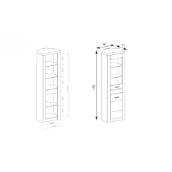 Witryna narożna POLIS z oświetleniem LED