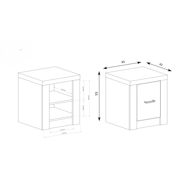 Szafka nocna POLIS – kompaktowy stolik nocny do sypialni