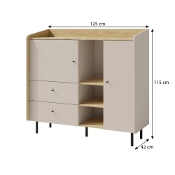 Komoda ALEX – nowoczesny design, 2 kolory, duża pojemność