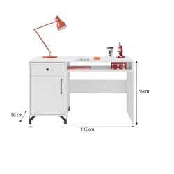 Biurko młodzieżowe Bergo – biały Lux / biały połysk | Styl i funkcjonalność