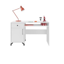 Biurko młodzieżowe Bergo – biały Lux / biały połysk | Styl i funkcjonalność