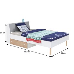 Łóżko młodzieżowe Figo 90x200 – nowoczesne i funkcjonalne