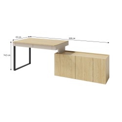 Biurko z komodą LICO – nowoczesne i funkcjonalne