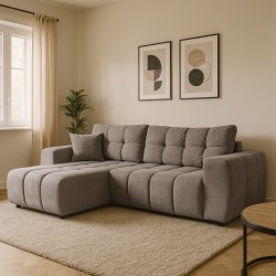 Narożnik FERIO – sofa z funkcją spania i uniwersalną otomaną