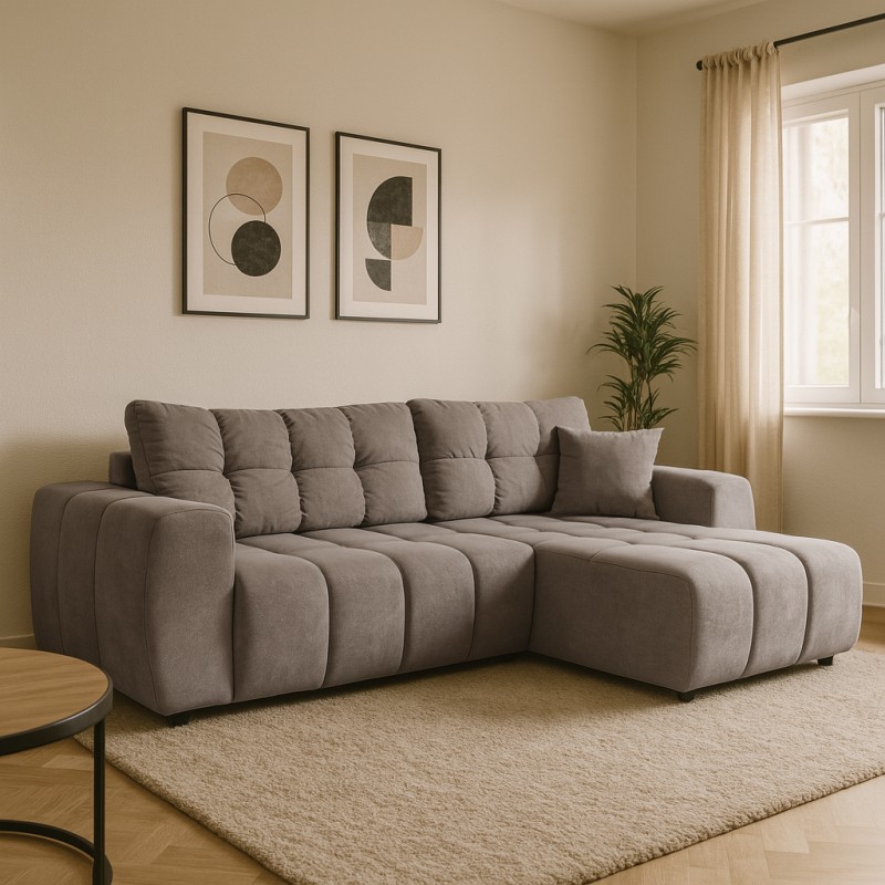 Narożnik FERIO – sofa z funkcją spania i uniwersalną otomaną