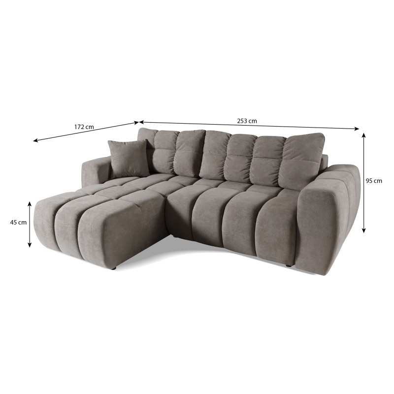 Narożnik FERIO – sofa z funkcją spania i uniwersalną otomaną