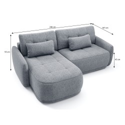 Narożnik KAVI – sofa z funkcją spania i uniwersalną otomaną