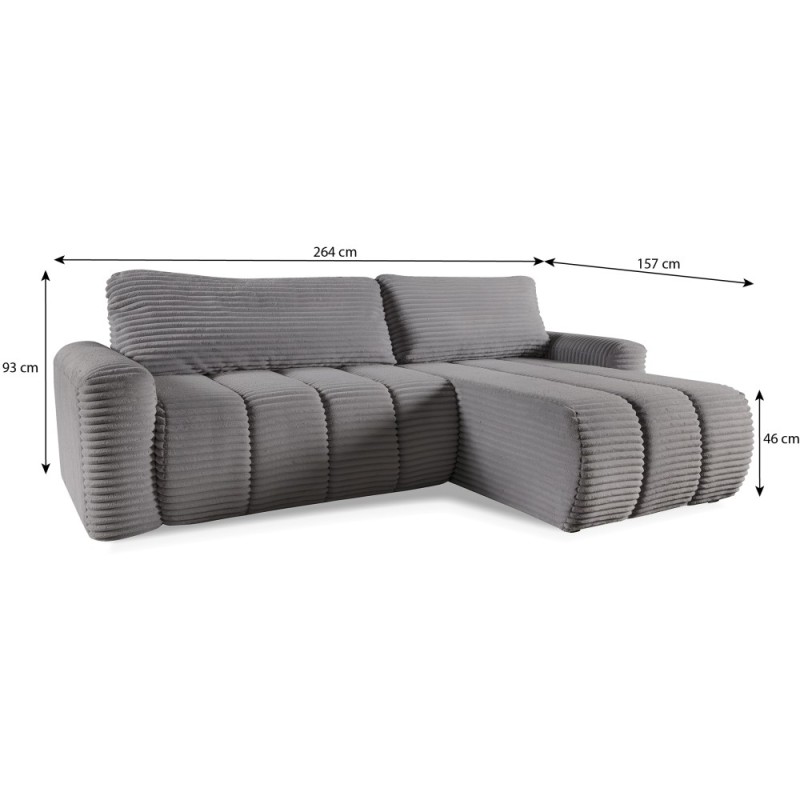 Narożnik CAVO z funkcją spania i pojemnikiem – nowoczesny design i komfort