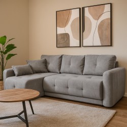 Narożnik VERO z funkcją spania i pojemnikiem – nowoczesny design i komfort