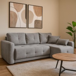 Narożnik VERO z funkcją spania i pojemnikiem – nowoczesny design i komfort