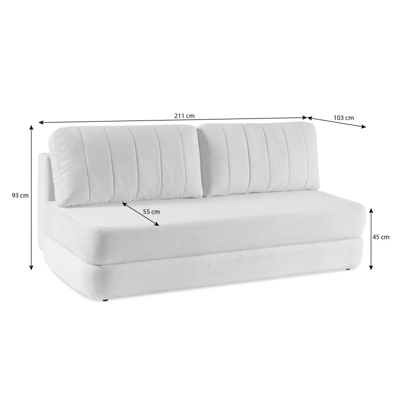 Sofa ORIN 3-osobowa z funkcją spania – nowoczesny plusz