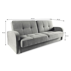 Sofa PAVO 3-osobowa z funkcją spania i pojemnikiem