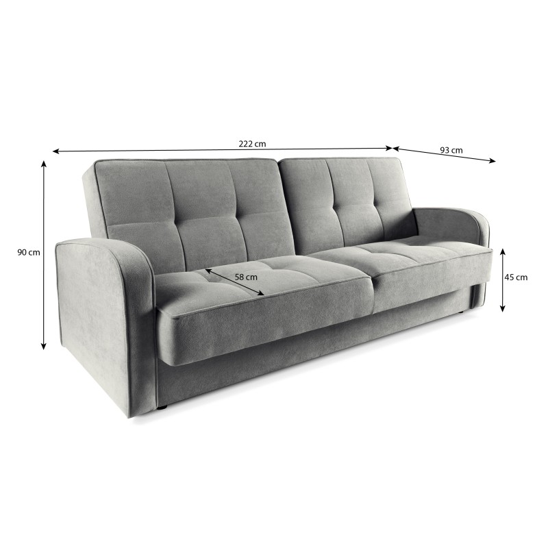 Sofa PAVO 3-osobowa z funkcją spania i pojemnikiem