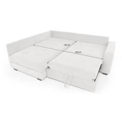 Narożnik RAMO z funkcją spania i topperem gratis – duża powierzchnia 160×200 cm