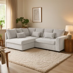 Narożnik RAMO z funkcją spania i topperem gratis – duża powierzchnia 160×200 cm