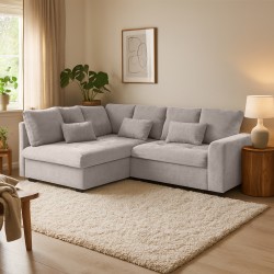 Narożnik RAMO z funkcją spania i topperem gratis – duża powierzchnia 160×200 cm