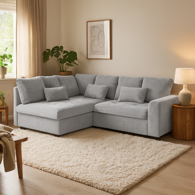 Narożnik RAMO z funkcją spania i topperem gratis – duża powierzchnia 160×200 cm