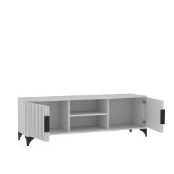 Szafka RTV HOME 2 drzwi z lamelami – nowoczesna, funkcjonalna