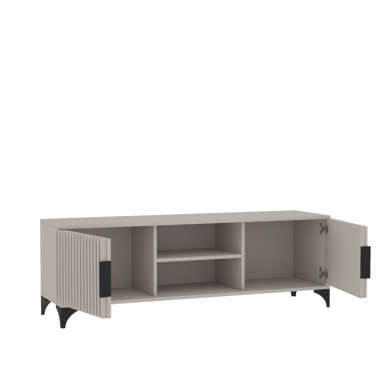 Szafka RTV HOME 2 drzwi z lamelami – nowoczesna, funkcjonalna