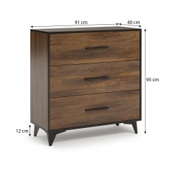Komoda FELIA 90 cm z 3 szufladami – nowoczesna, elegancka i praktyczna
