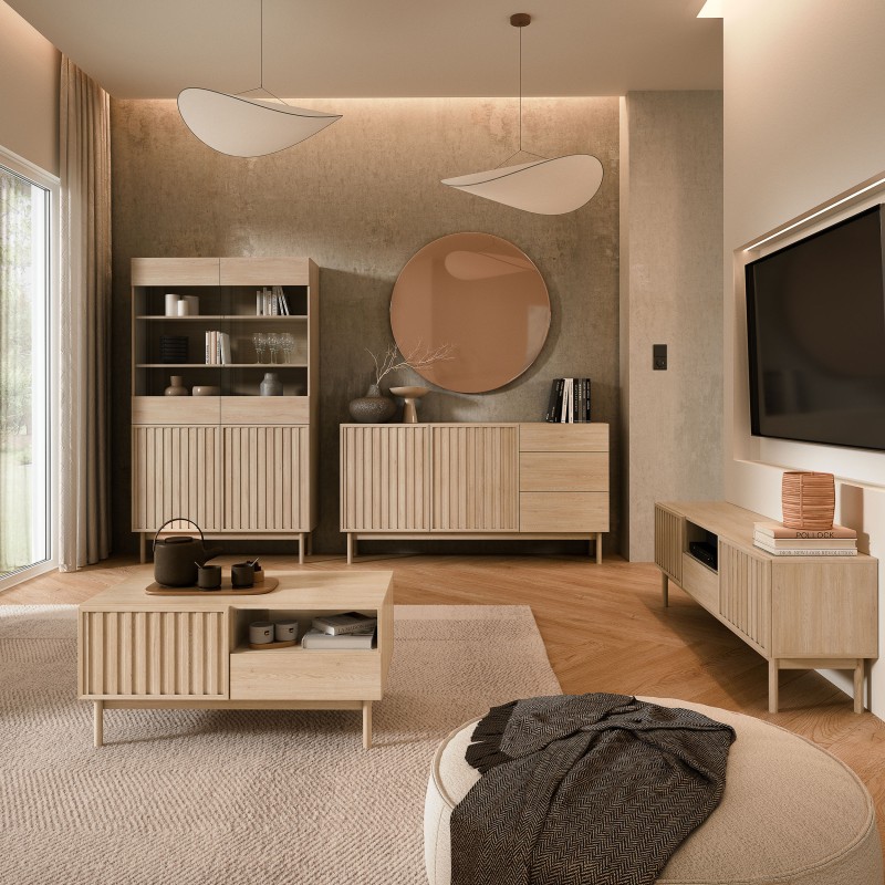 Komoda SAPPORO 3 szuflady i 2 drzwi | Nowoczesna i pojemna