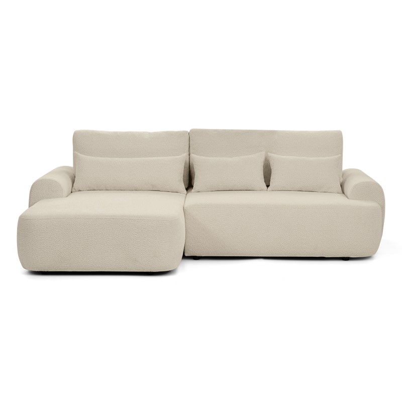 Narożnik OLIVER z funkcją spania i pojemnikiem – Bouclé