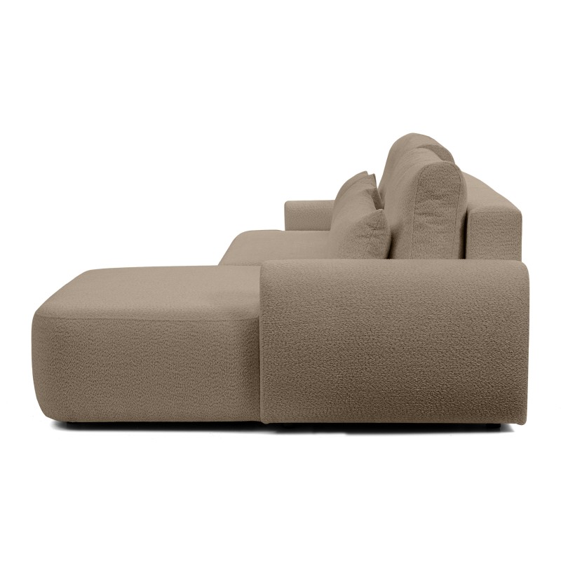 Narożnik OLIVER z funkcją spania i pojemnikiem – Bouclé