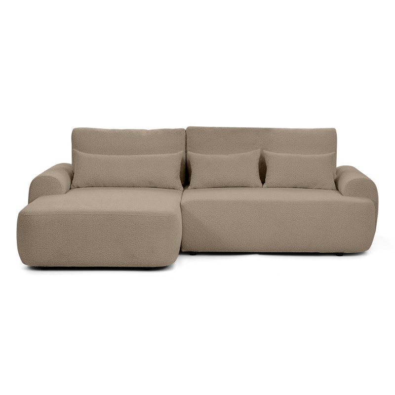 Narożnik OLIVER z funkcją spania i pojemnikiem – Bouclé