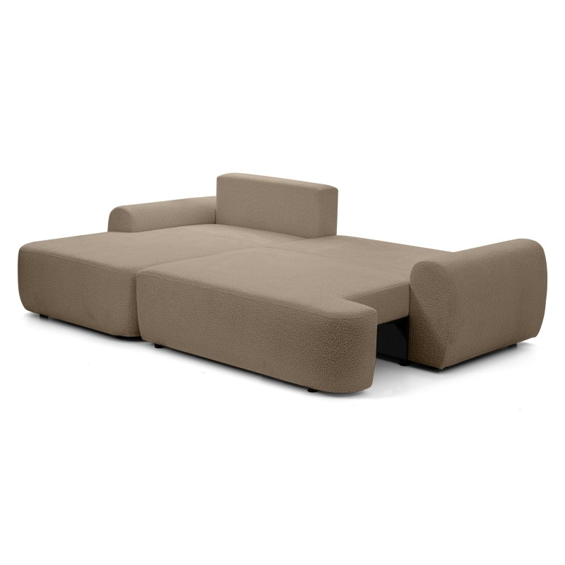 Narożnik OLIVER z funkcją spania i pojemnikiem – Bouclé