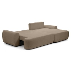 Narożnik OLIVER z funkcją spania i pojemnikiem – Bouclé