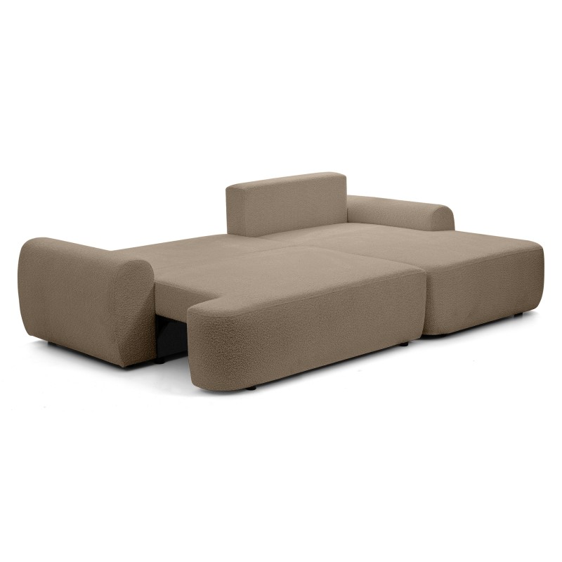 Narożnik OLIVER z funkcją spania i pojemnikiem – Bouclé