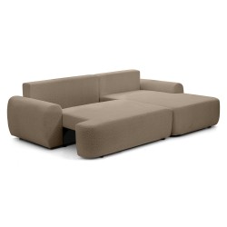 Narożnik OLIVER z funkcją spania i pojemnikiem – Bouclé