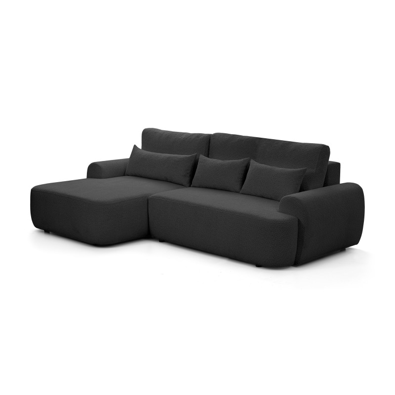 Narożnik OLIVER z funkcją spania i pojemnikiem – Bouclé