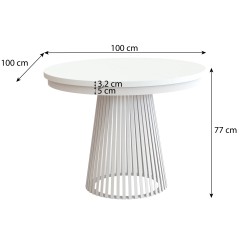 Okrągły rozkładany stół LUMI – nowoczesny stół