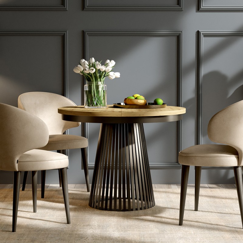 Okrągły rozkładany stół LUMI – nowoczesny stół