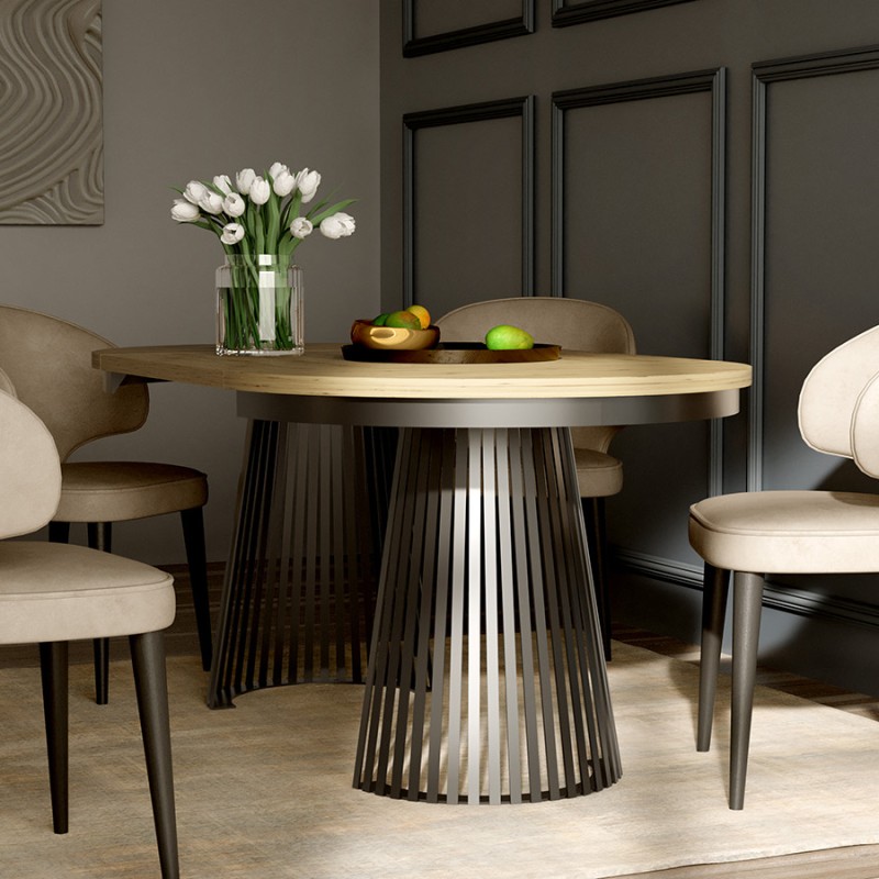 Okrągły rozkładany stół LUMI – nowoczesny stół