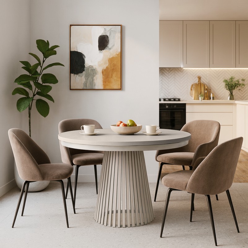 Okrągły rozkładany stół LUMI – nowoczesny stół