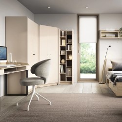 Regał ALEX z 11 półkami – nowoczesny design, eukaliptus i dąb piaskowy