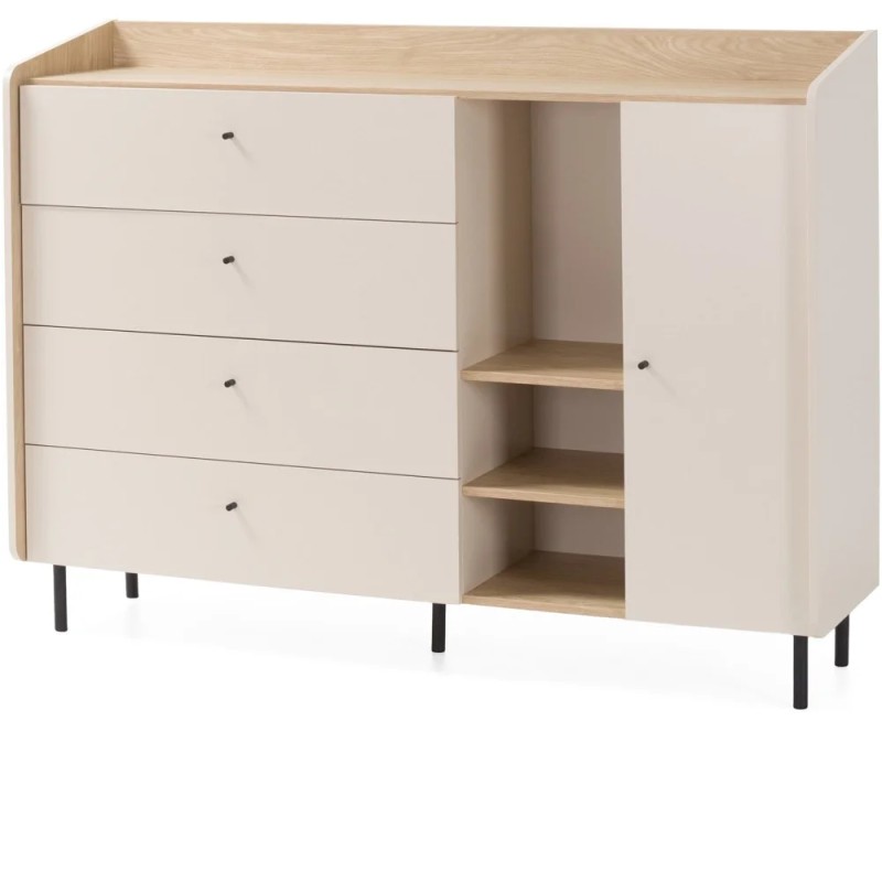 Komoda ALEX z 1 drzwiami i 4 szufladami – nowoczesny mebel do przechowywania