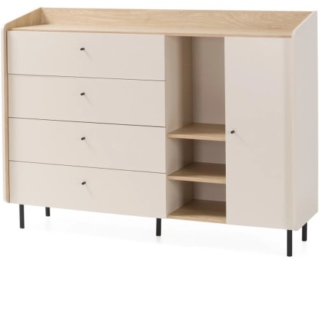 Komoda ALEX z 1 drzwiami i 4 szufladami – nowoczesny mebel do przechowywania